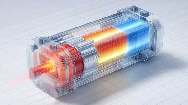 A hot side on the left, cool side on the right, radiating fins surrounding a central mechanism. Obviously not an engineering drawing. See below for that!